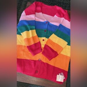 BloomChic Multicolor Striped Cardigan